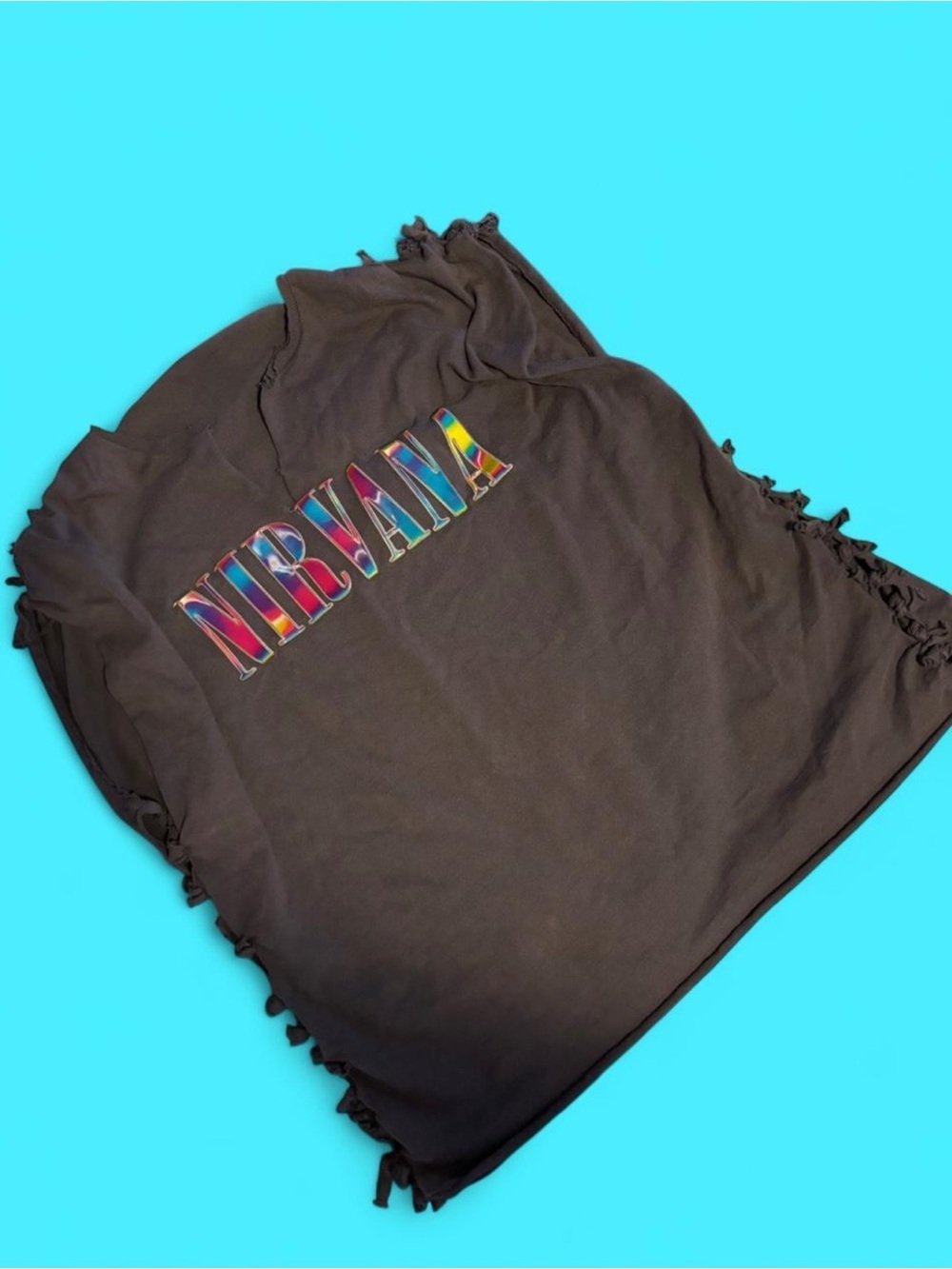 Vintage 90s Upcycled vibrant holographic rare NIRVANA T-shirt
